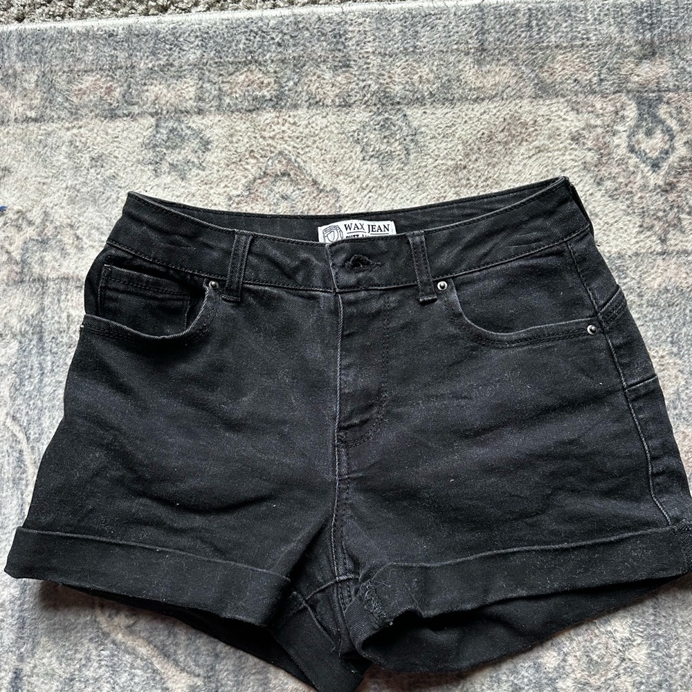 Wax Jean Black Jean Shorts High-Waisted Casual